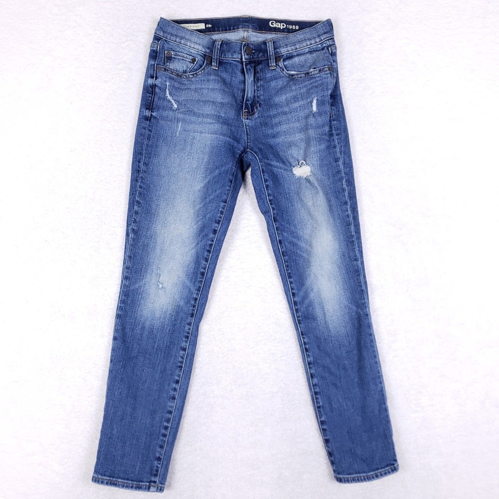 Gap 1969‎ Girlfriend Distressed Jeans 26 Blue